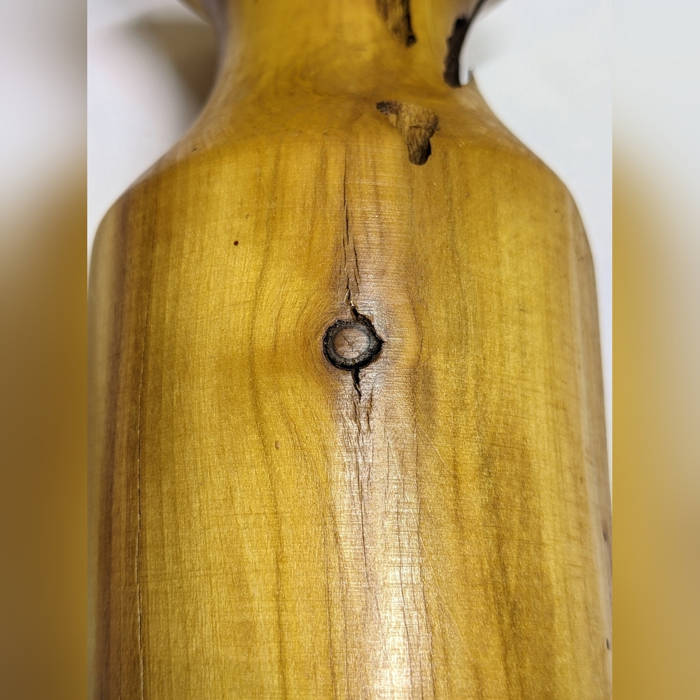 Dave Patton Signed Wood Vase, Lathe Turned Hard Maple?, 9" - Picture 11 of 11